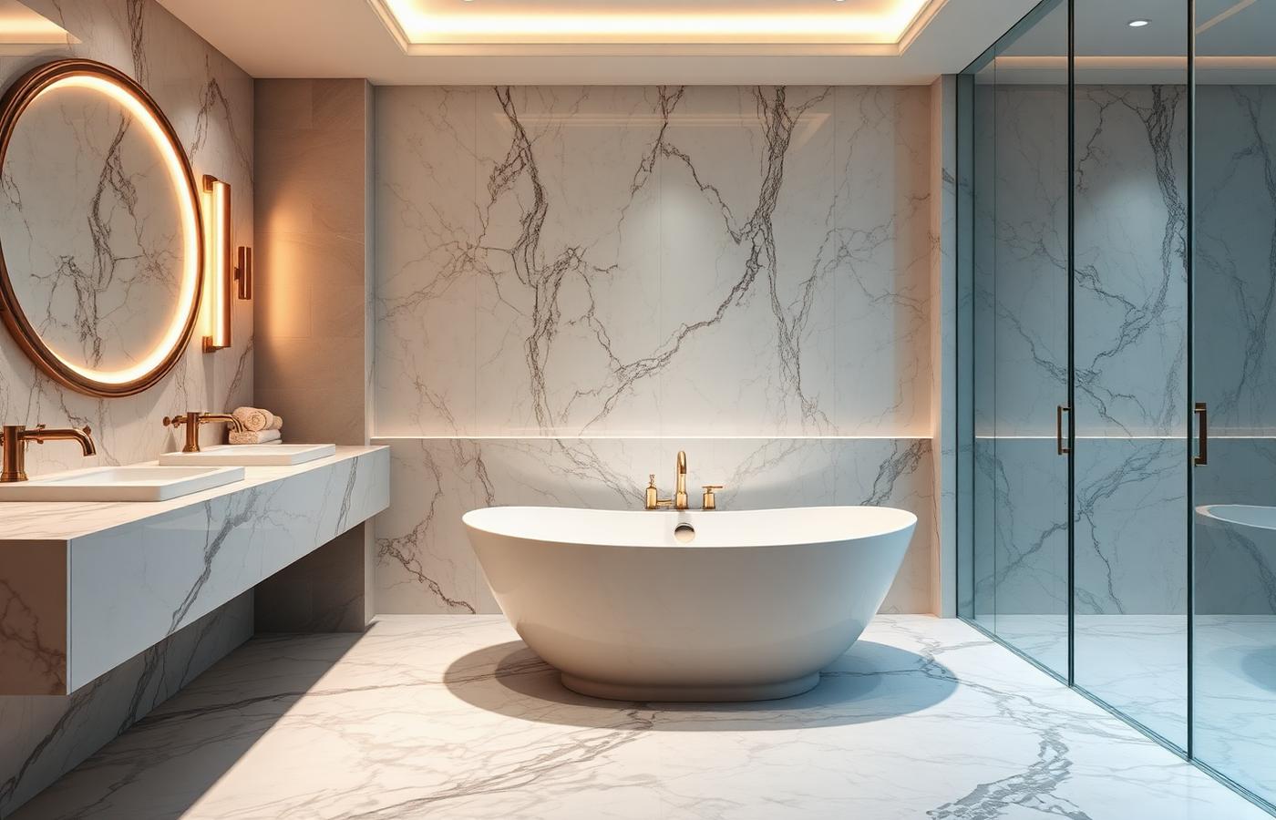 Marble en-suite bathroom